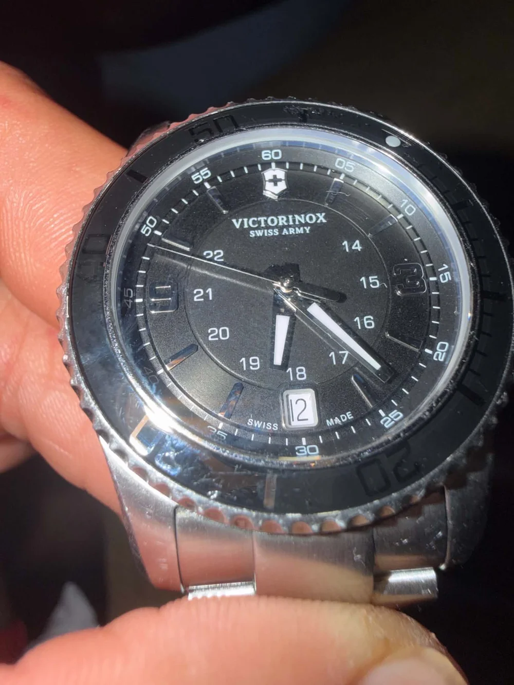 Victorinox Men's Stainless Steel Watch with Silver Dial and Bracelet